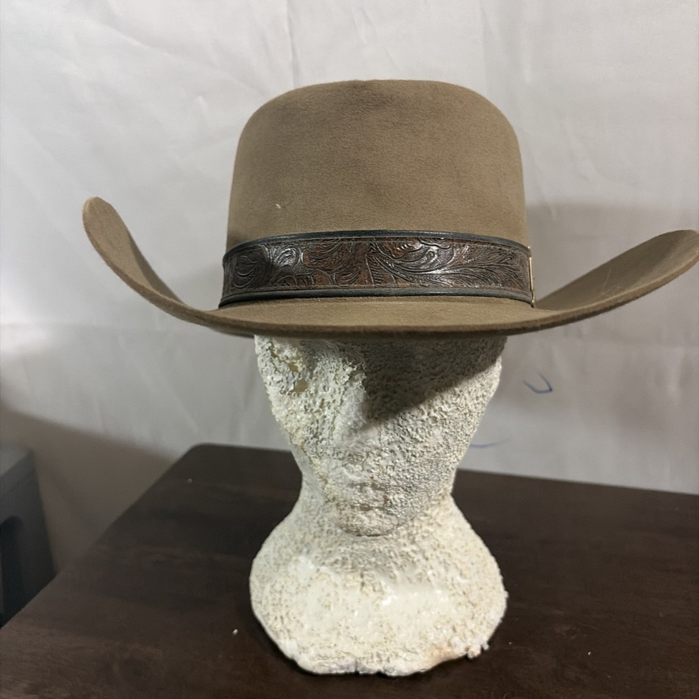 Vintage John B. Stetson 3X Beaver Revenger Gambler Cowboy Hat Brown Sz 7 1/4